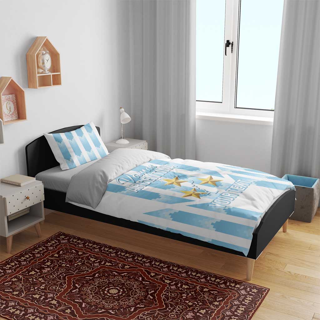 Custom Argentina Football Bedding Set Vamos La Albiceleste