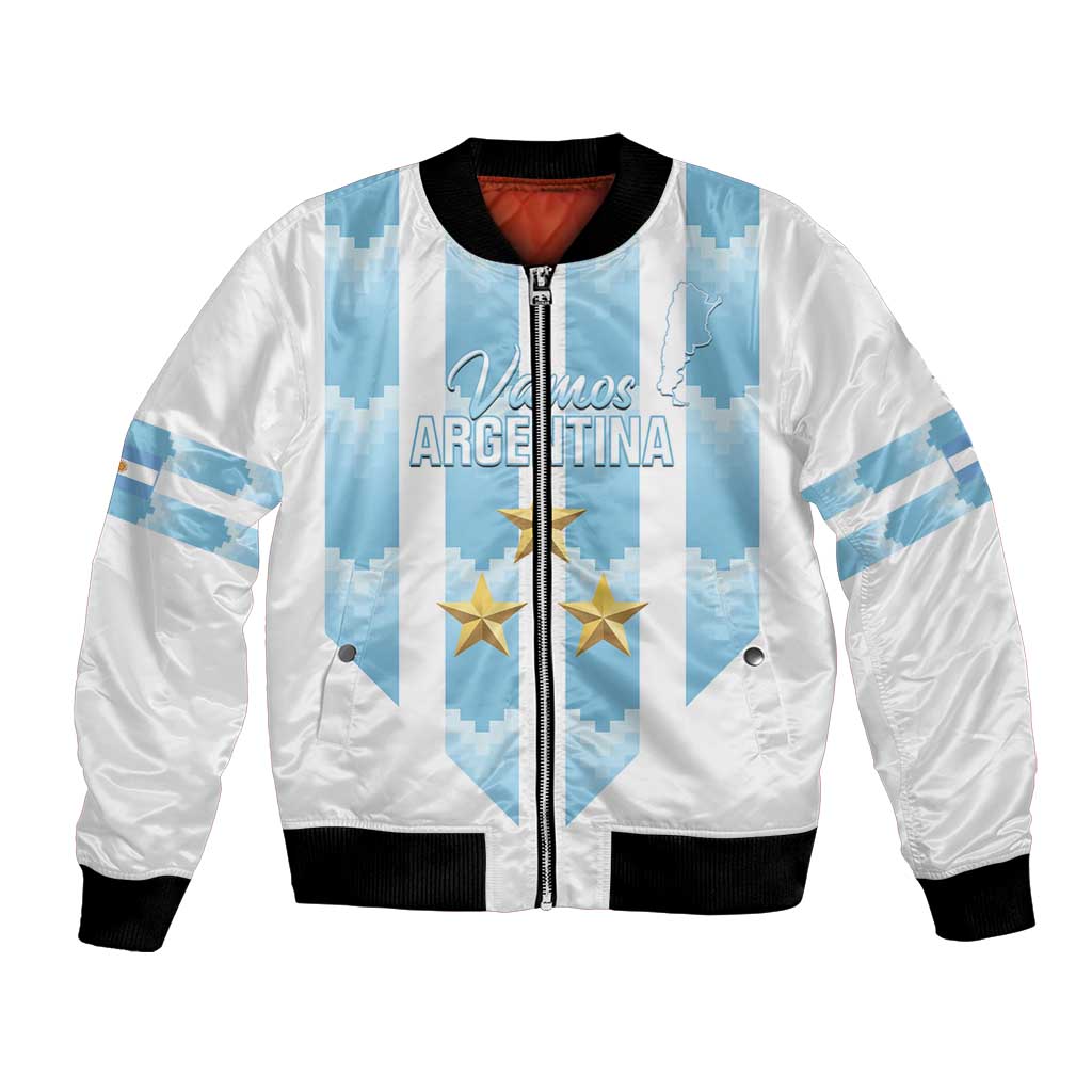 Custom Argentina Football Bomber Jacket Vamos La Albiceleste