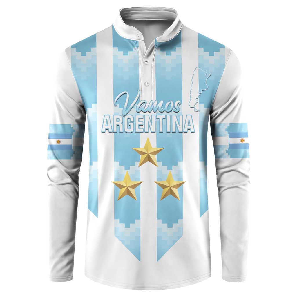 Custom Argentina Football Button Sweatshirt Vamos La Albiceleste