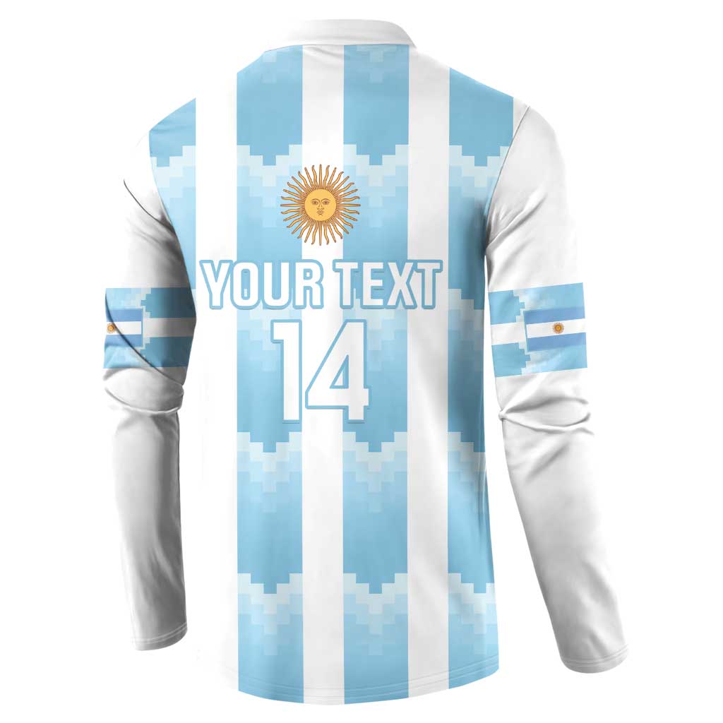 Custom Argentina Football Button Sweatshirt Vamos La Albiceleste