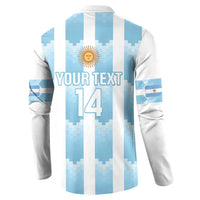 Custom Argentina Football Button Sweatshirt Vamos La Albiceleste