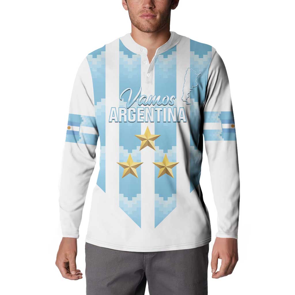 Custom Argentina Football Button Sweatshirt Vamos La Albiceleste