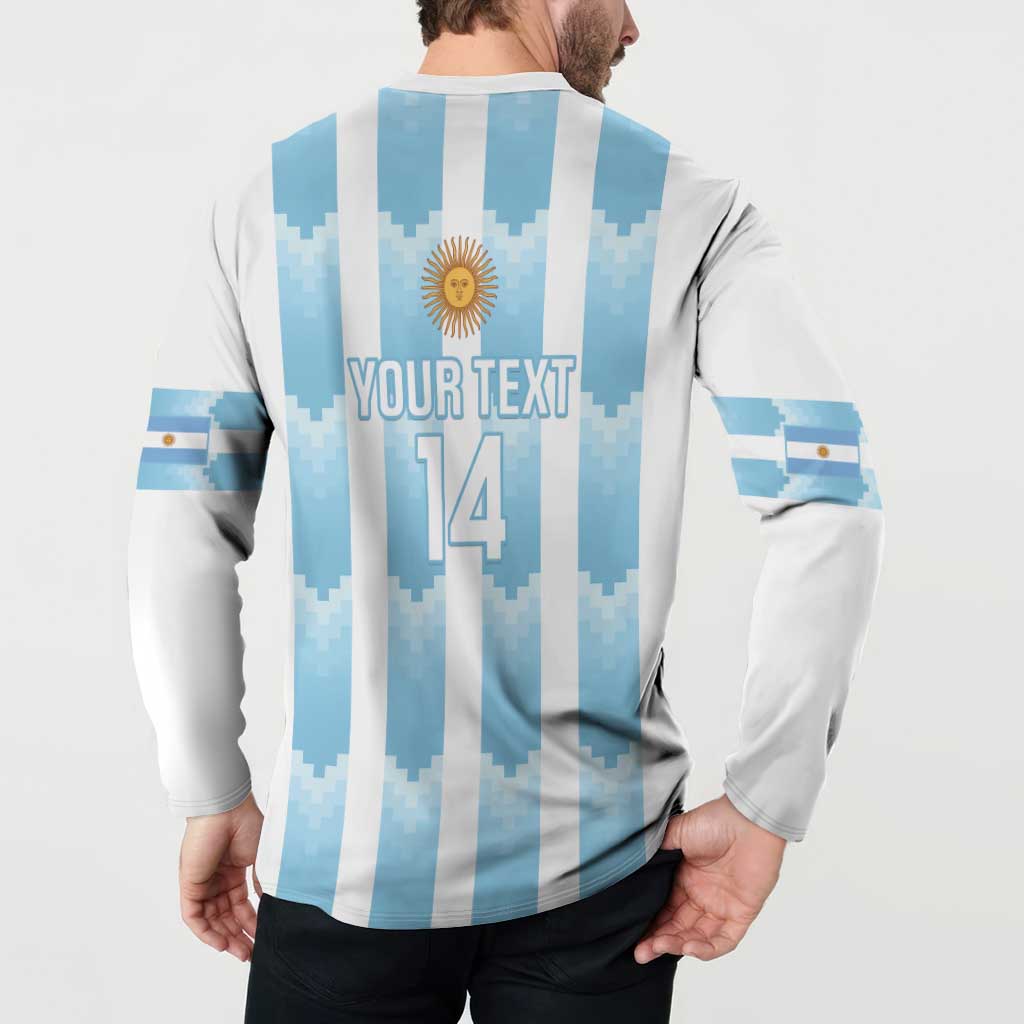 Custom Argentina Football Button Sweatshirt Vamos La Albiceleste
