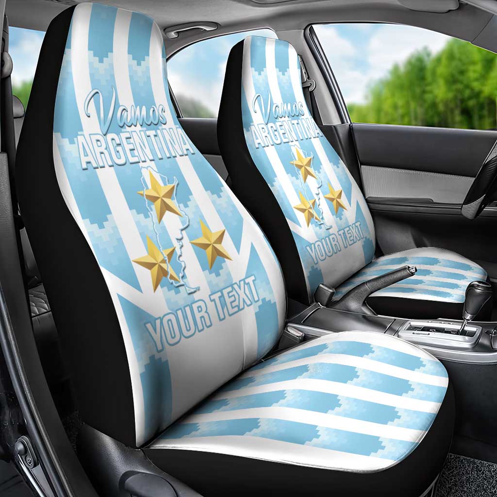 Custom Argentina Football Car Seat Cover Vamos La Albiceleste