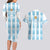 Custom Argentina Football Couples Matching Long Sleeve Bodycon Dress and Hawaiian Shirt Vamos La Albiceleste