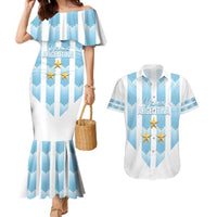 Custom Argentina Football Couples Matching Mermaid Dress and Hawaiian Shirt Vamos La Albiceleste