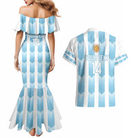 Custom Argentina Football Couples Matching Mermaid Dress and Hawaiian Shirt Vamos La Albiceleste