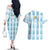 Custom Argentina Football Couples Matching Off The Shoulder Long Sleeve Dress and Hawaiian Shirt Vamos La Albiceleste