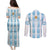 Custom Argentina Football Couples Matching Puletasi and Long Sleeve Button Shirt Vamos La Albiceleste