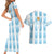 Custom Argentina Football Couples Matching Short Sleeve Bodycon Dress and Hawaiian Shirt Vamos La Albiceleste