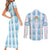 Custom Argentina Football Couples Matching Short Sleeve Bodycon Dress and Long Sleeve Button Shirt Vamos La Albiceleste
