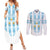 Custom Argentina Football Couples Matching Summer Maxi Dress and Long Sleeve Button Shirt Vamos La Albiceleste