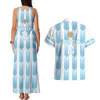 Custom Argentina Football Couples Matching Tank Maxi Dress and Hawaiian Shirt Vamos La Albiceleste