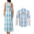 Custom Argentina Football Couples Matching Tank Maxi Dress and Long Sleeve Button Shirt Vamos La Albiceleste