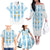Custom Argentina Football Family Matching Off The Shoulder Long Sleeve Dress and Hawaiian Shirt Vamos La Albiceleste