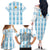 Custom Argentina Football Family Matching Off The Shoulder Long Sleeve Dress and Hawaiian Shirt Vamos La Albiceleste