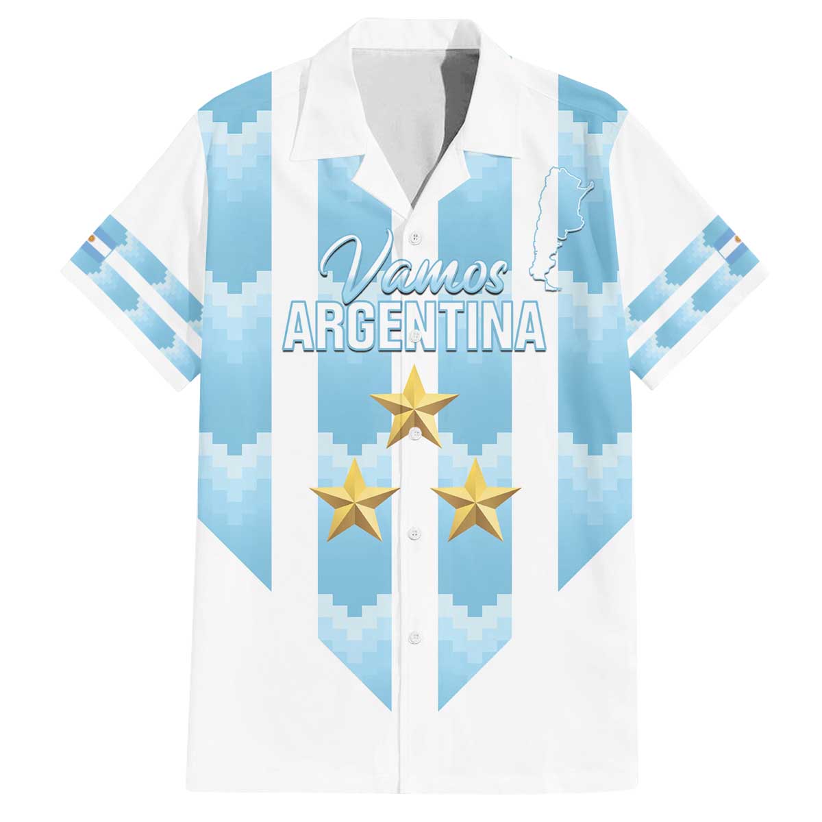 Custom Argentina Football Family Matching Off The Shoulder Long Sleeve Dress and Hawaiian Shirt Vamos La Albiceleste