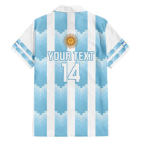 Custom Argentina Football Family Matching Off The Shoulder Long Sleeve Dress and Hawaiian Shirt Vamos La Albiceleste
