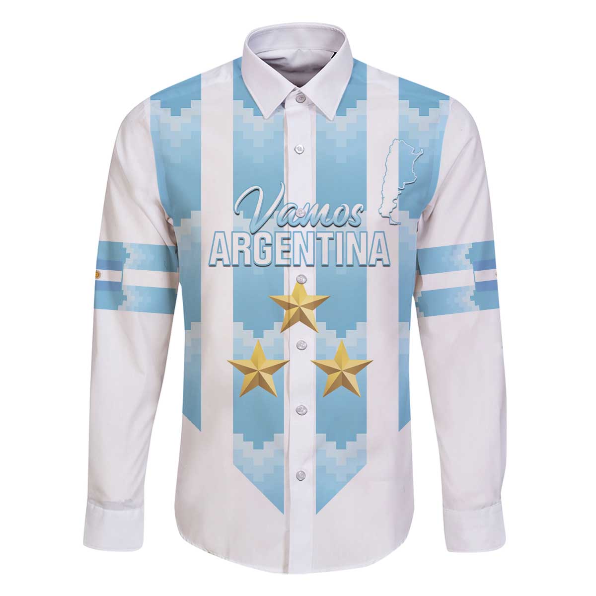Custom Argentina Football Family Matching Off The Shoulder Long Sleeve Dress and Hawaiian Shirt Vamos La Albiceleste