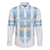 Custom Argentina Football Family Matching Off The Shoulder Long Sleeve Dress and Hawaiian Shirt Vamos La Albiceleste