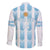 Custom Argentina Football Family Matching Off The Shoulder Long Sleeve Dress and Hawaiian Shirt Vamos La Albiceleste