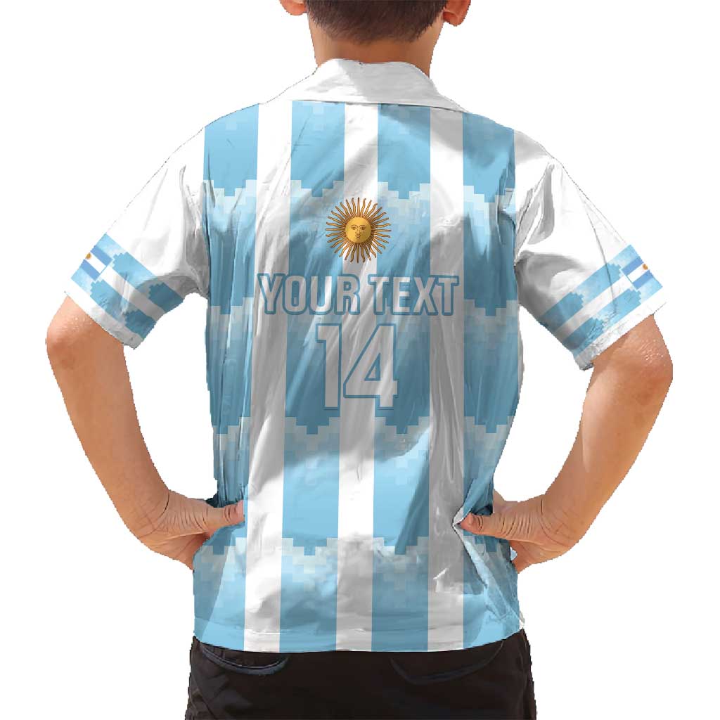 Custom Argentina Football Family Matching Off Shoulder Maxi Dress and Hawaiian Shirt Vamos La Albiceleste
