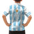 Custom Argentina Football Family Matching Off Shoulder Short Dress and Hawaiian Shirt Vamos La Albiceleste