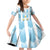 Custom Argentina Football Family Matching Off Shoulder Short Dress and Hawaiian Shirt Vamos La Albiceleste