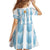 Custom Argentina Football Family Matching Off Shoulder Short Dress and Hawaiian Shirt Vamos La Albiceleste