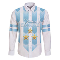 Custom Argentina Football Family Matching Off Shoulder Short Dress and Hawaiian Shirt Vamos La Albiceleste