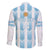 Custom Argentina Football Family Matching Off Shoulder Short Dress and Hawaiian Shirt Vamos La Albiceleste