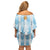 Custom Argentina Football Family Matching Off Shoulder Short Dress and Hawaiian Shirt Vamos La Albiceleste