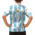 Custom Argentina Football Family Matching Short Sleeve Bodycon Dress and Hawaiian Shirt Vamos La Albiceleste