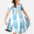 Custom Argentina Football Family Matching Short Sleeve Bodycon Dress and Hawaiian Shirt Vamos La Albiceleste