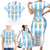 Custom Argentina Football Family Matching Short Sleeve Bodycon Dress and Hawaiian Shirt Vamos La Albiceleste