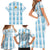 Custom Argentina Football Family Matching Short Sleeve Bodycon Dress and Hawaiian Shirt Vamos La Albiceleste