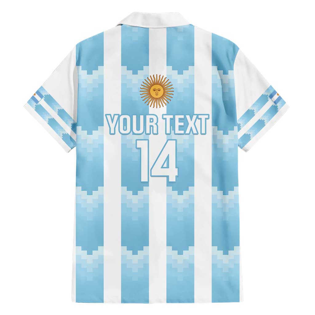 Custom Argentina Football Family Matching Short Sleeve Bodycon Dress and Hawaiian Shirt Vamos La Albiceleste