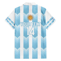 Custom Argentina Football Family Matching Short Sleeve Bodycon Dress and Hawaiian Shirt Vamos La Albiceleste