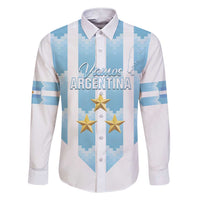 Custom Argentina Football Family Matching Short Sleeve Bodycon Dress and Hawaiian Shirt Vamos La Albiceleste