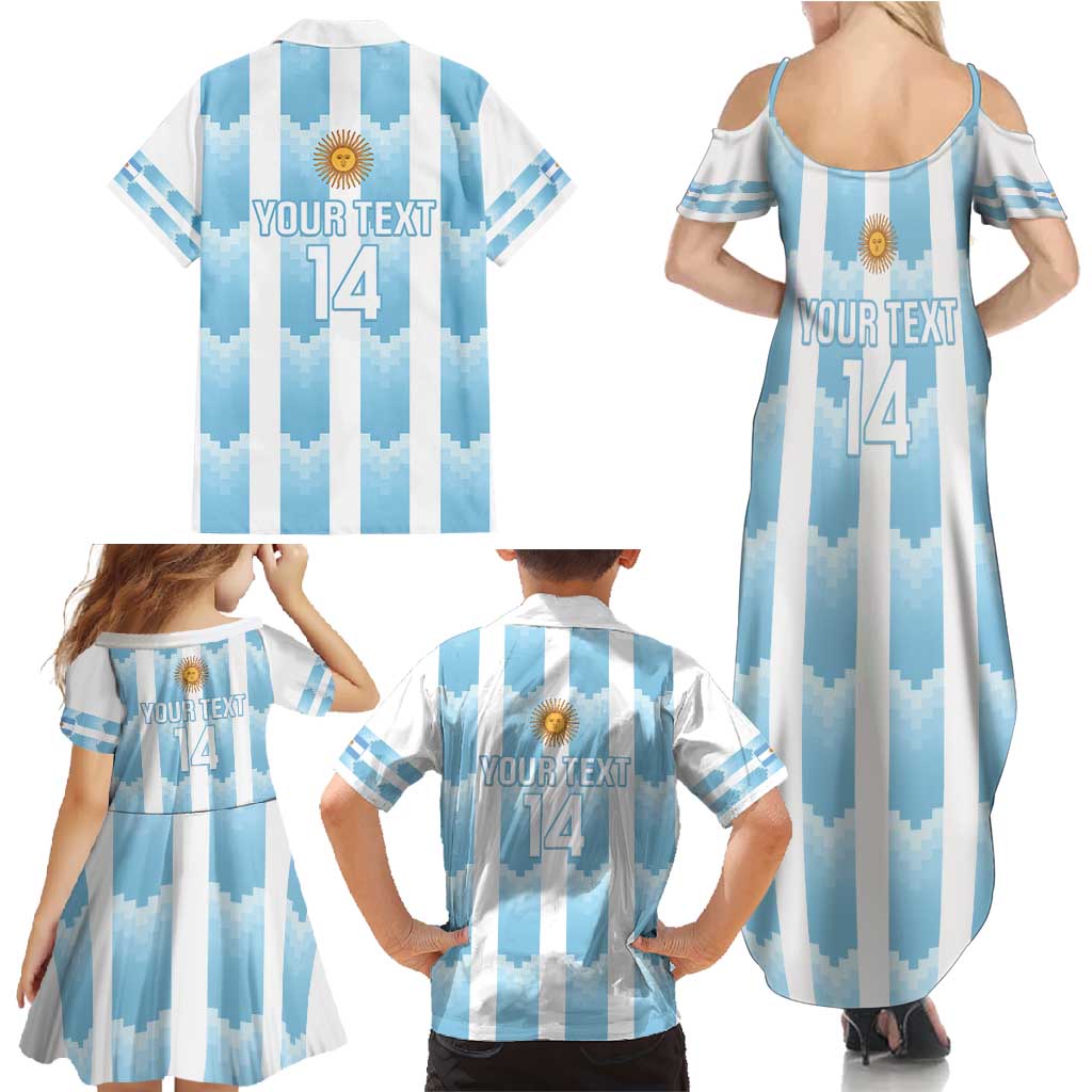 Custom Argentina Football Family Matching Summer Maxi Dress and Hawaiian Shirt Vamos La Albiceleste
