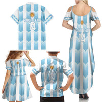 Custom Argentina Football Family Matching Summer Maxi Dress and Hawaiian Shirt Vamos La Albiceleste