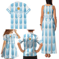 Custom Argentina Football Family Matching Tank Maxi Dress and Hawaiian Shirt Vamos La Albiceleste
