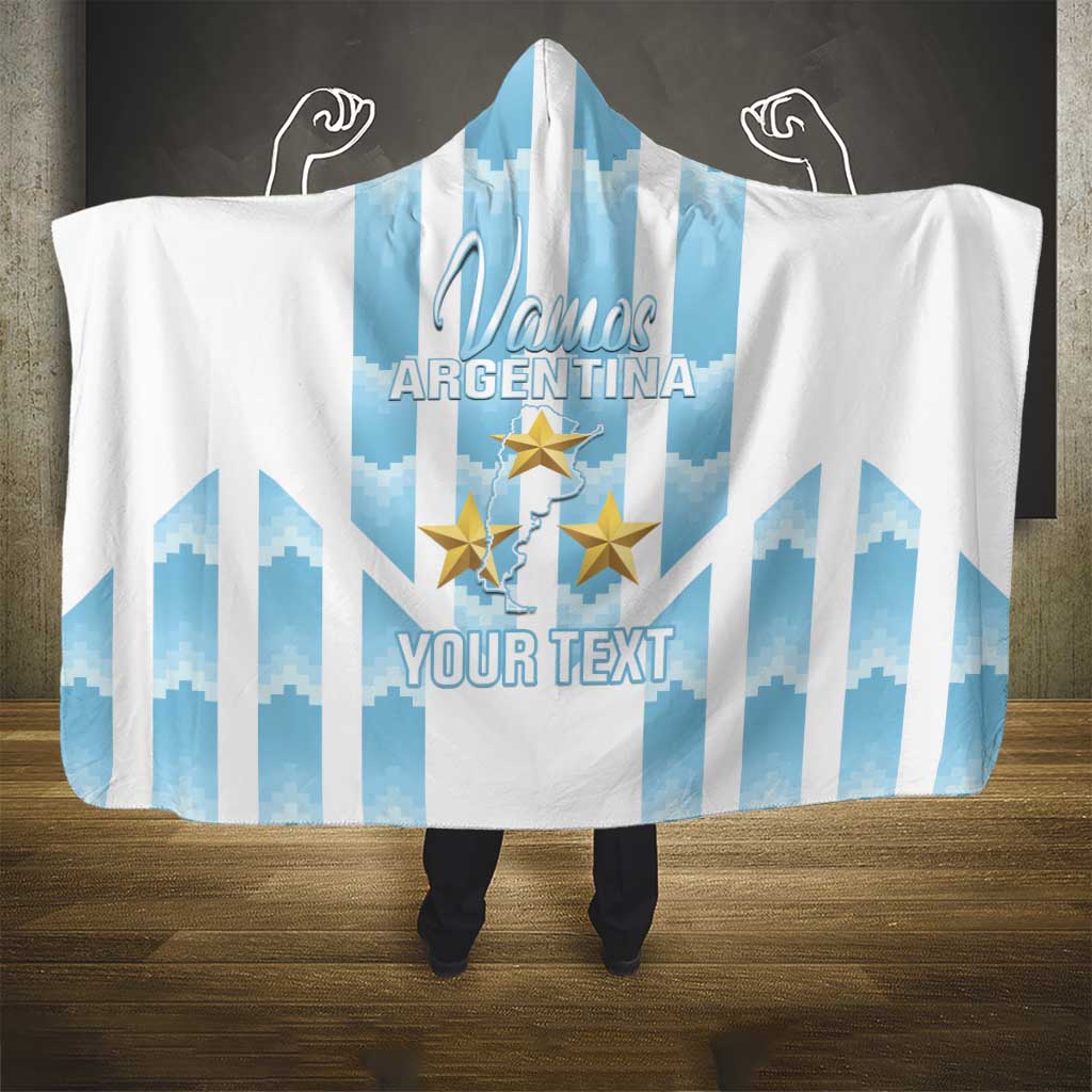 Custom Argentina Football Hooded Blanket Vamos La Albiceleste