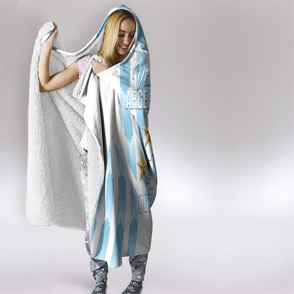 Custom Argentina Football Hooded Blanket Vamos La Albiceleste