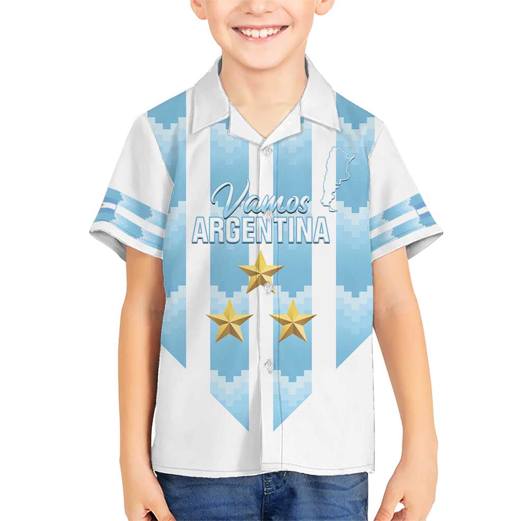 Custom Argentina Football Kid Hawaiian Shirt Vamos La Albiceleste