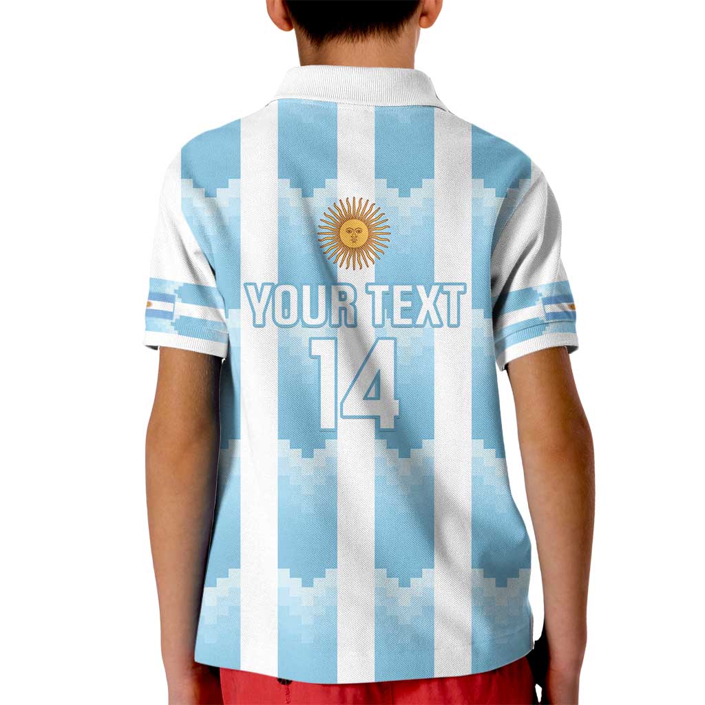 Custom Argentina Football Kid Polo Shirt Vamos La Albiceleste