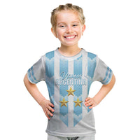 Custom Argentina Football Kid T Shirt Vamos La Albiceleste