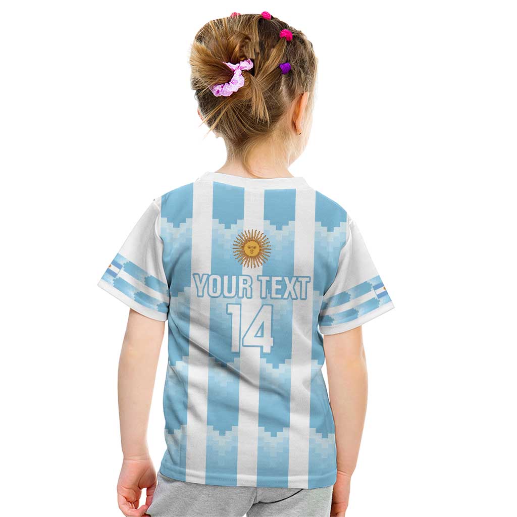 Custom Argentina Football Kid T Shirt Vamos La Albiceleste