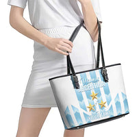 Custom Argentina Football Leather Tote Bag Vamos La Albiceleste