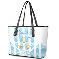 Custom Argentina Football Leather Tote Bag Vamos La Albiceleste